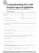 Georgia Retraining Tax Credit Program Approval Application Form - Department Of Technical And Adult Education