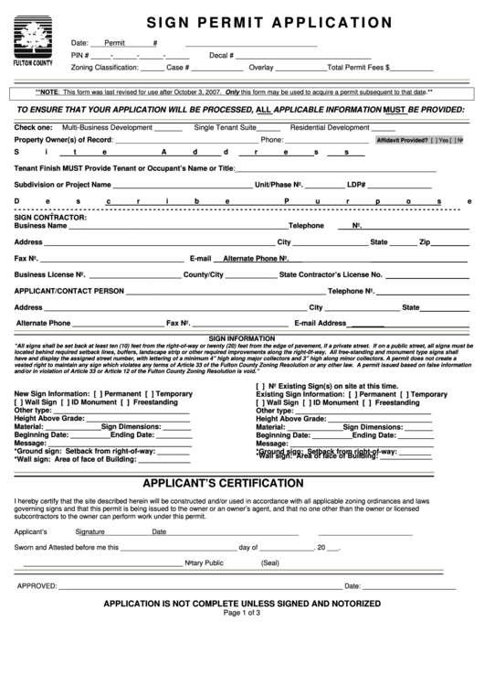 Fillable Sign Permit Application-Applicant