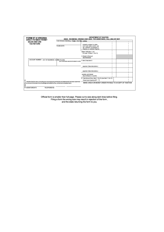Form St-6 - Sales And Use Tax Return/form St-6b - Schedule Of Local Taxes Printable pdf