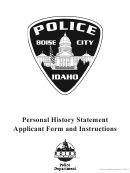 Police Department Personal History Statement Form