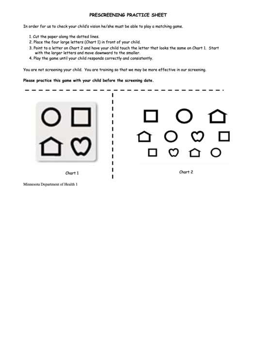 Prescreening Practice Sheet Printable pdf