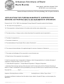 Form Npf-1 - Application For Foreign Nonprofit Corporation Seeking Authorization To Do Business In Arkansas