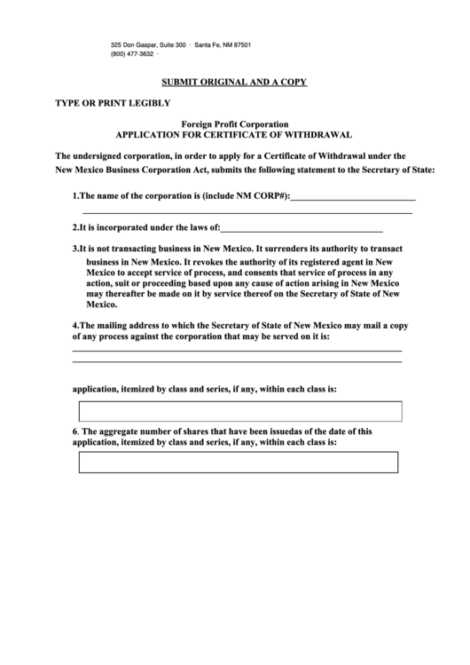 Fillable Form Fpr-Wd - Application For Certificate Of Withdrawal - 2013 Printable pdf