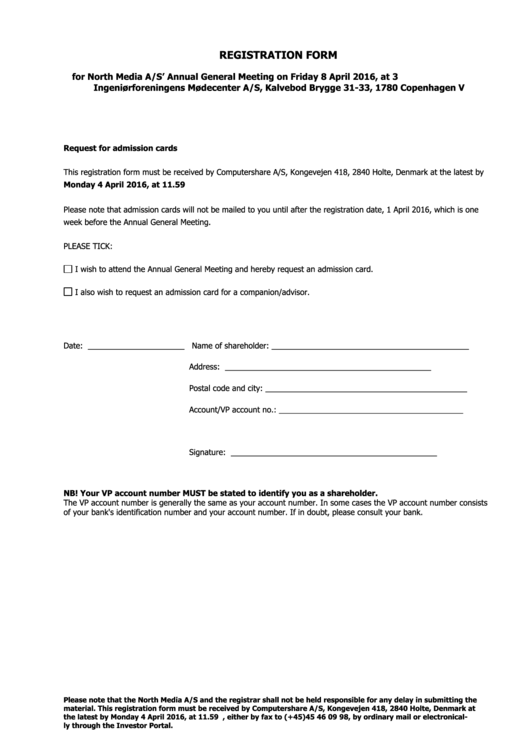 Registration Form Printable pdf