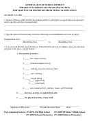 Physician's Certificate Of Incapacitation-for Adaptive Or Exemption From Physical Education Form