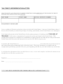 Tax Treaty Representation Letter Form-university Of Maryland