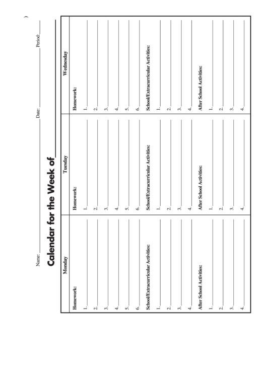 Monthly And Weekly Calendar Blank Templates Printable pdf