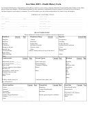 Health History Form Printable pdf