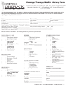Massage Therapy Health History, Consent Form