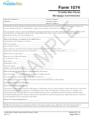 Freddie Mac Form 1074 - Freddie Mac Reset Mortgage Confirmation