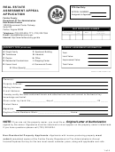 Real Estate Assessment Appeal Application Form - 2006