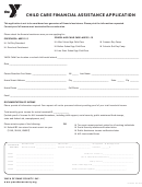 Child Care Financial Assistance Application Form - Ymca