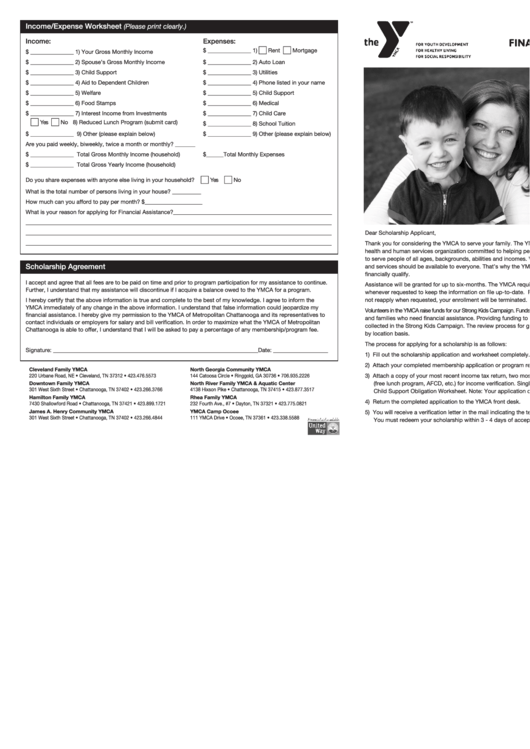 Financial Assistance Program Application Form - Ymca Printable pdf