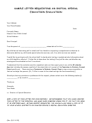 Sample Letter Requesting An Initial Special Education Evaluation