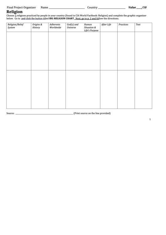 Religion Lesson Form-School Template Printable pdf