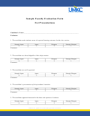 Sample Faculty Evaluation Form For Presentations