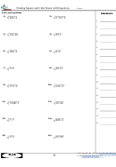 Finding Square And Cube Roots With Equations Sheet