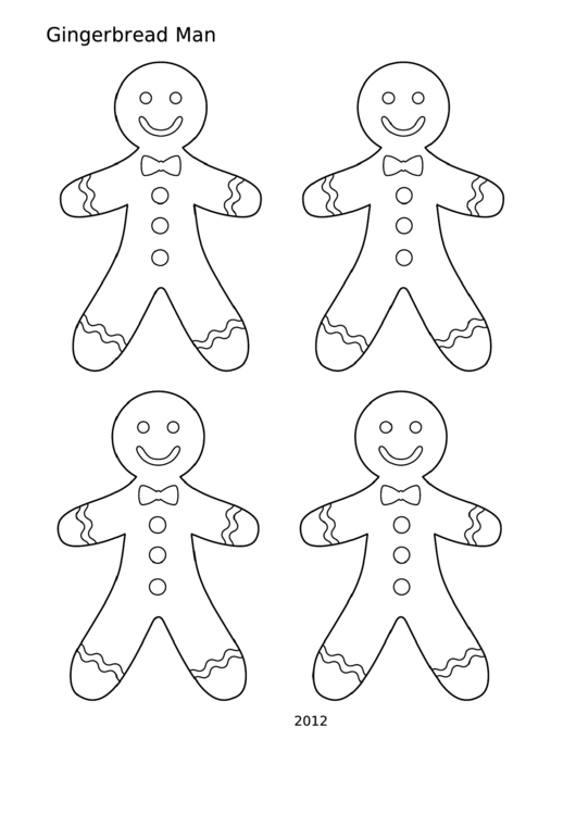 Gingerbread Man Coloring Sheet