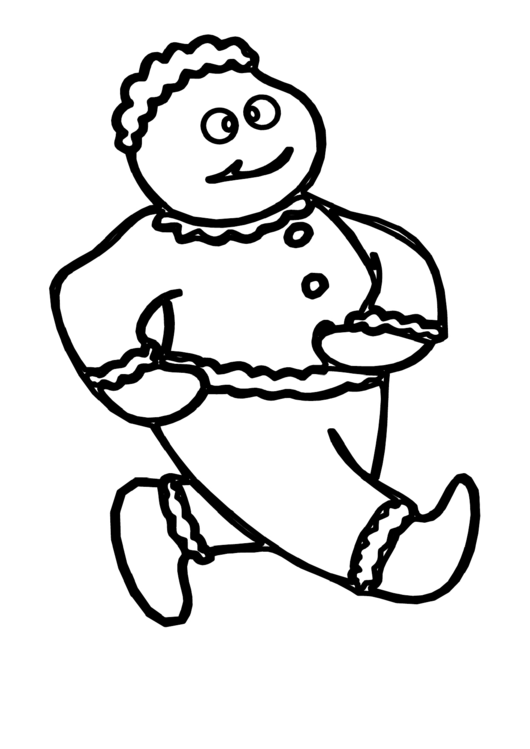 Gingerbread Man Coloring Sheet Printable pdf