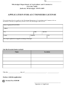 Fillable Application For Auctioneers License Form Printable pdf