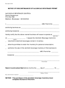 Notice Of Discontinuance Of Alcoholic Beverage Permit Form 1996