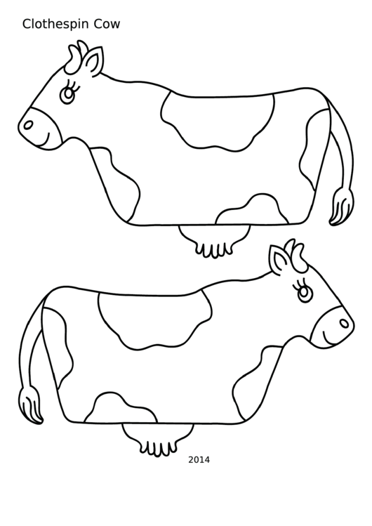 Clothespin Cow Sheet Printable pdf