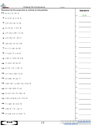 Finding First Expression Worksheet