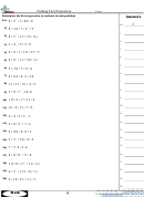 Finding First Expression Worksheet