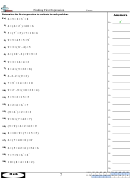 Finding First Expression Worksheet