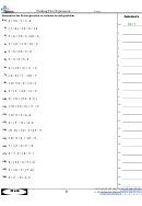 Finding First Expression Worksheet