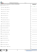 Finding First Expression Worksheet