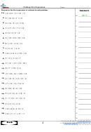 Finding First Expression Worksheet