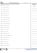 Finding First Expression Worksheet