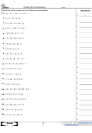 Finding First Expression Worksheet