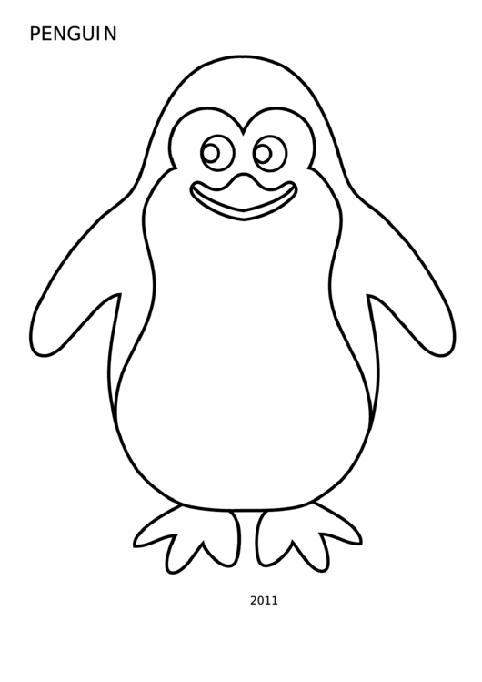 Large Penguin Coloring Sheet Printable pdf