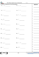 Rewriting Using The Laws Of Exponents Worksheet