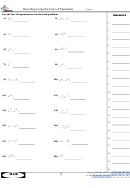 Rewriting Using The Laws Of Exponents Worksheet