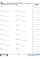 Rewriting Using The Laws Of Exponents Worksheet