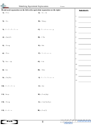Matching Equivalent Expressions Worksheet