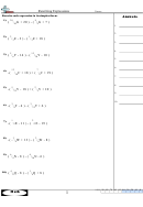 Rewriting Expressions Worksheet
