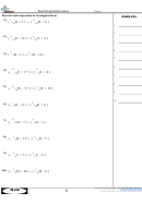 Rewriting Expressions Worksheet