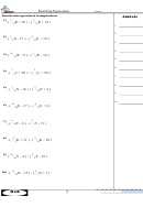 Rewriting Expressions Worksheet