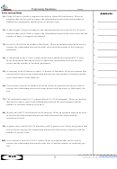 Expressing Equations Worksheet With Answer Key Printable pdf