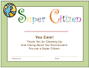 Super Citizen Certificate Template