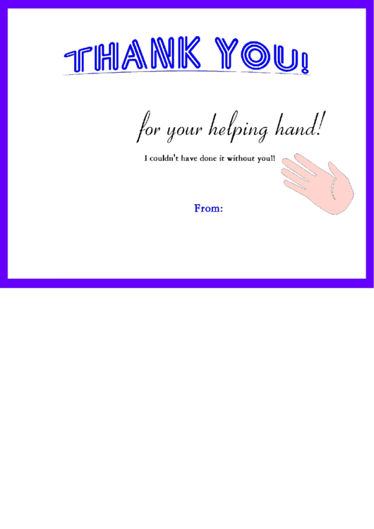Fillable Thank You Certificate Template Printable pdf