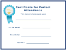 Certificate For Perfect Attendance Template - Lined