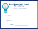 Certificate For Perfect Attendance Template
