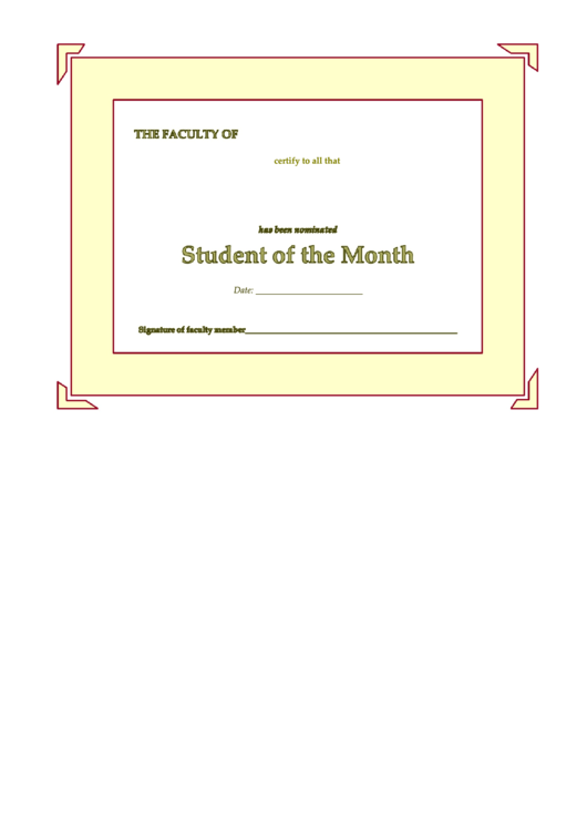 Fillable Student Of The Month 3 Fillable Template Printable pdf