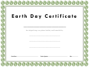 Earth Day Certificate Template - Lined