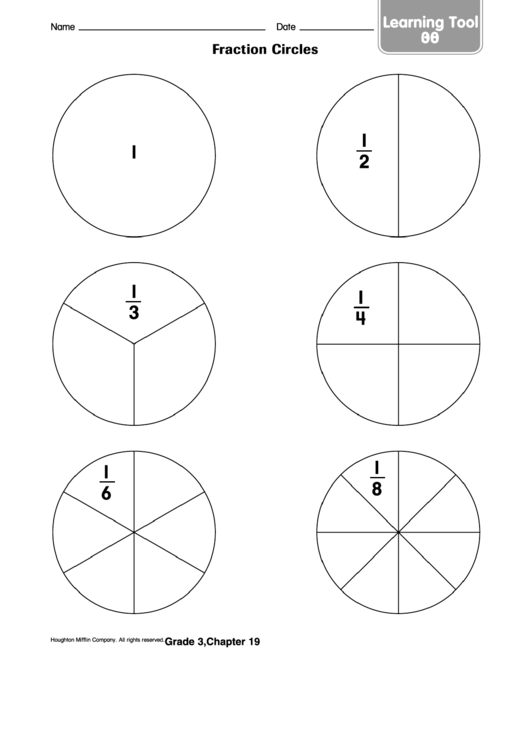 Fraction Circles Template printable pdf download